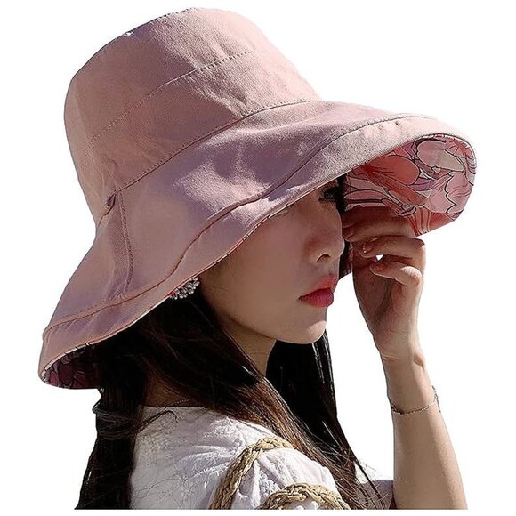 Accessories - Women's Reversible Bucket Hat UV Protection Packable , 4pink